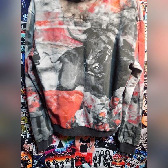 DOLCE & GABBANA BULL PAINTED HOODIE BLACK RED - Picture 11 of 16